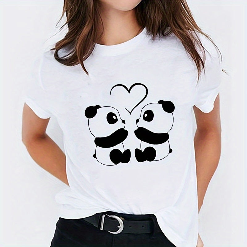1pc Panda Cartoon Cute Animal Sweet Trend Heat Transfer Stickers Personalized Washable For DIY Clothing Iron On Heat Transfers For Mask, Jeans, Backpack, Hats, Pillow - Easy Heat Pressed Decals Heat Transfers