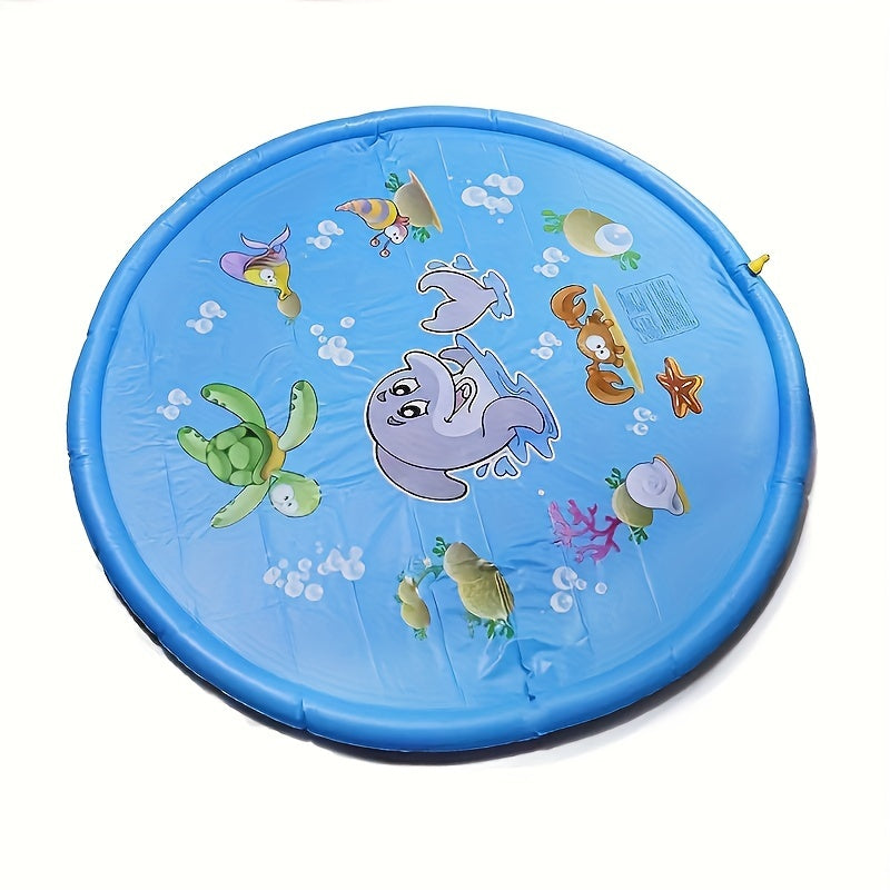 1pc Inflatable Water Spray Mat - Splash-Proof Outdoor Play Mat With Fun Sprinkler System