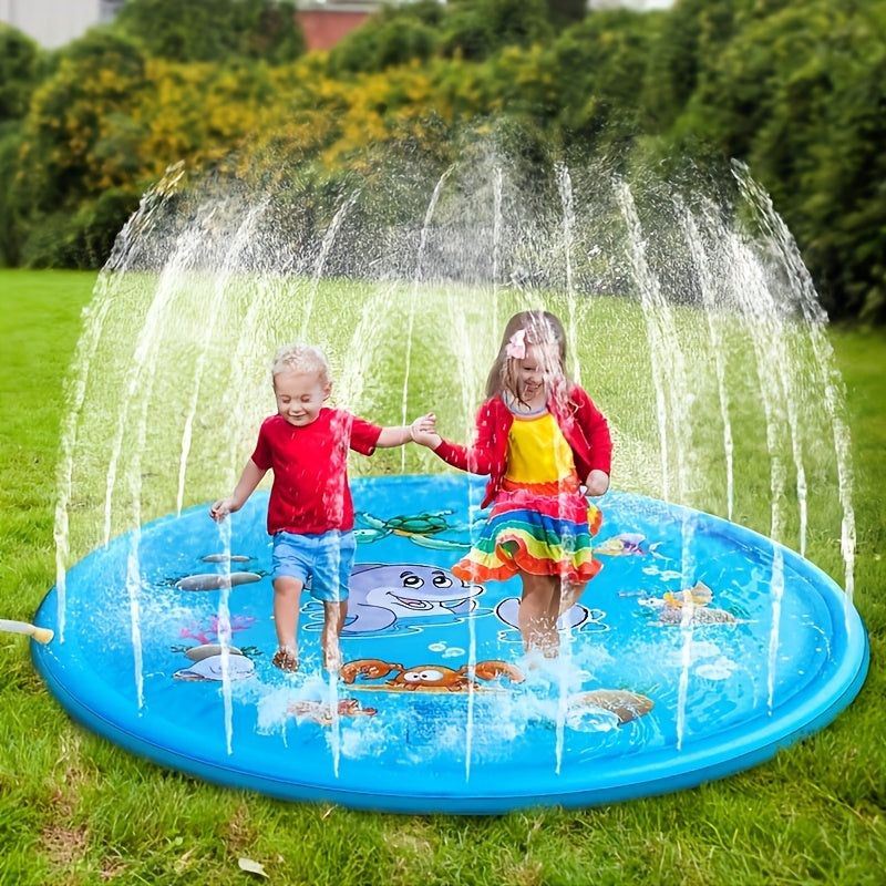 1pc Inflatable Water Spray Mat - Splash-Proof Outdoor Play Mat With Fun Sprinkler System