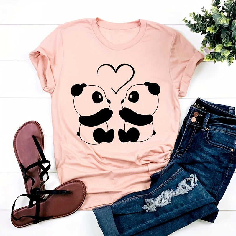 1pc Panda Cartoon Cute Animal Sweet Trend Heat Transfer Stickers Personalized Washable For DIY Clothing Iron On Heat Transfers For Mask, Jeans, Backpack, Hats, Pillow - Easy Heat Pressed Decals Heat Transfers