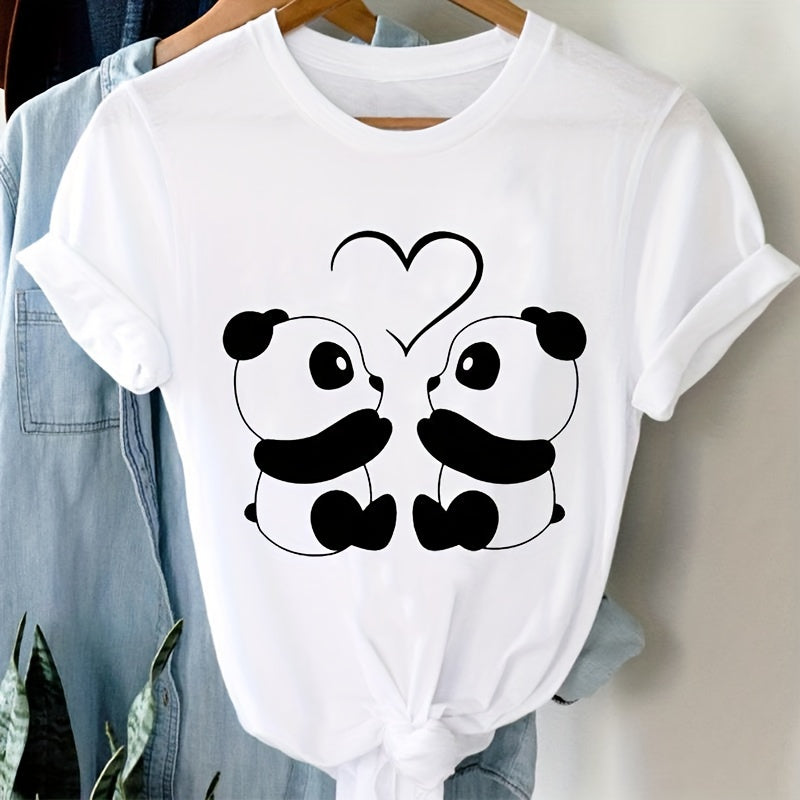 1pc Panda Cartoon Cute Animal Sweet Trend Heat Transfer Stickers Personalized Washable For DIY Clothing Iron On Heat Transfers For Mask, Jeans, Backpack, Hats, Pillow - Easy Heat Pressed Decals Heat Transfers