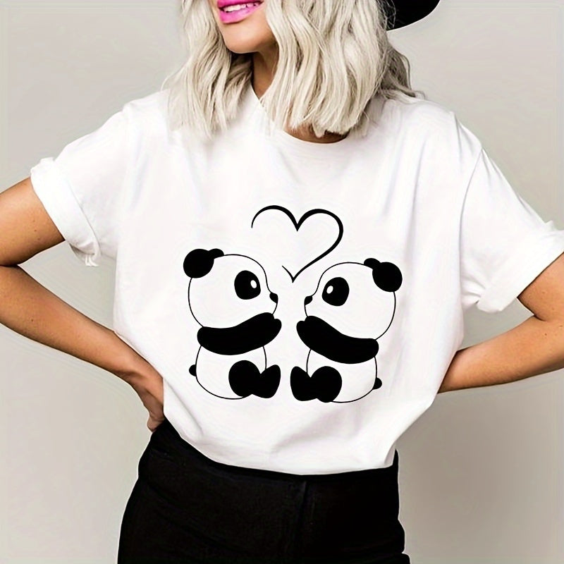 1pc Panda Cartoon Cute Animal Sweet Trend Heat Transfer Stickers Personalized Washable For DIY Clothing Iron On Heat Transfers For Mask, Jeans, Backpack, Hats, Pillow - Easy Heat Pressed Decals Heat Transfers