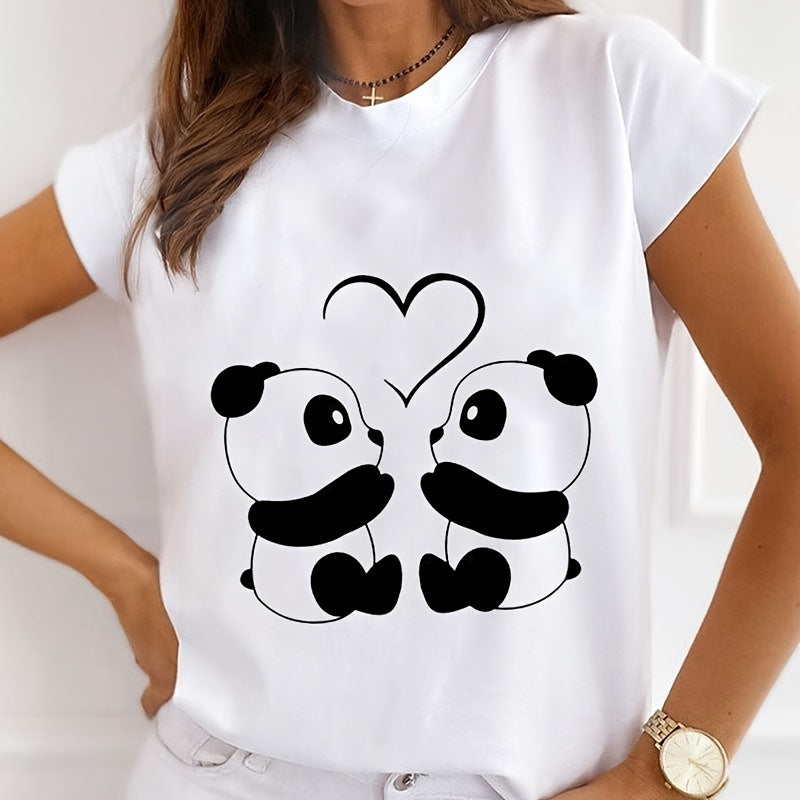 1pc Panda Cartoon Cute Animal Sweet Trend Heat Transfer Stickers Personalized Washable For DIY Clothing Iron On Heat Transfers For Mask, Jeans, Backpack, Hats, Pillow - Easy Heat Pressed Decals Heat Transfers