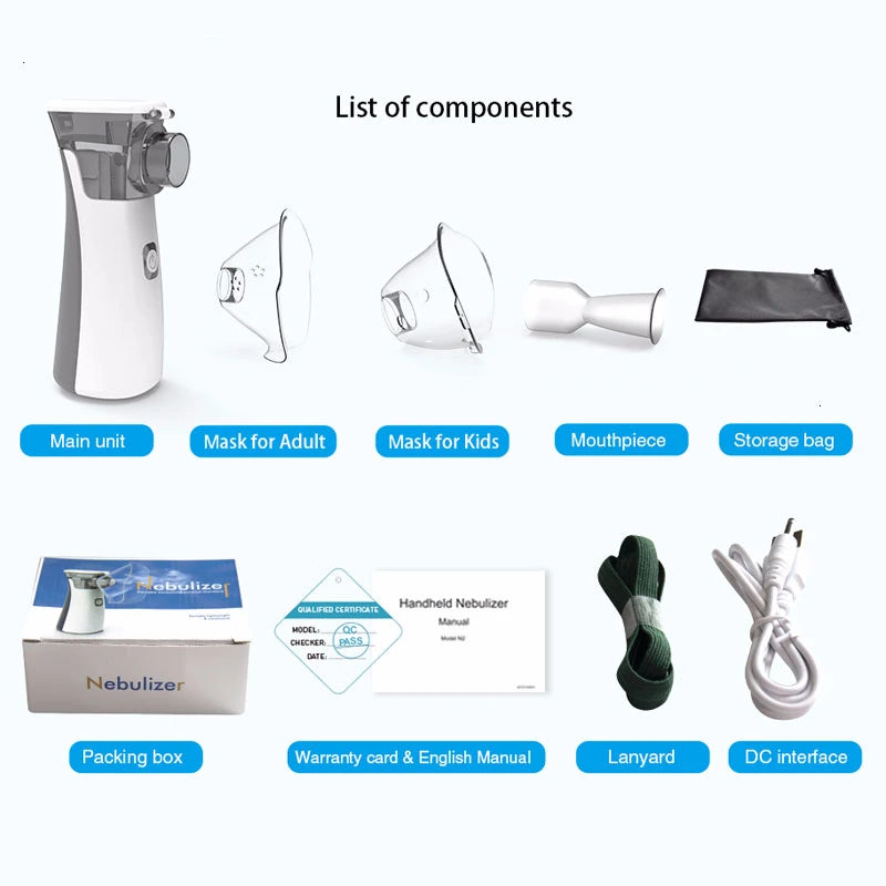 JianYouCare medical Portable silent nebulizer Handhold inhalator kids Adult Atomizer home mesh Asthma aerosol inhaler inhalador