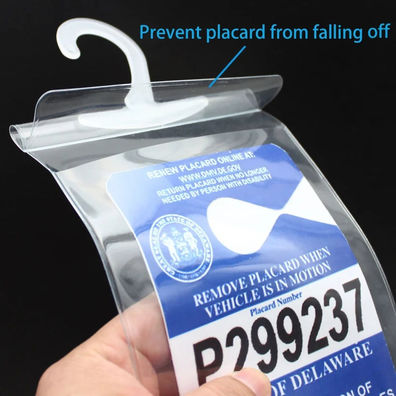 1pcs Handicap Parking Placard Holder Ultra Transparent Disabled Parking Permit Placard Protective Holder Cover Storage Bag