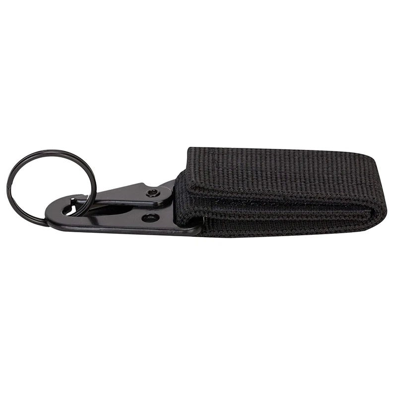 Tactical Gear Clip Carabiner Nylon Hook&Loop Belt Key Holder Black Metal Hook O-ring Buckle for Outdoor Sport Hiking Backpack