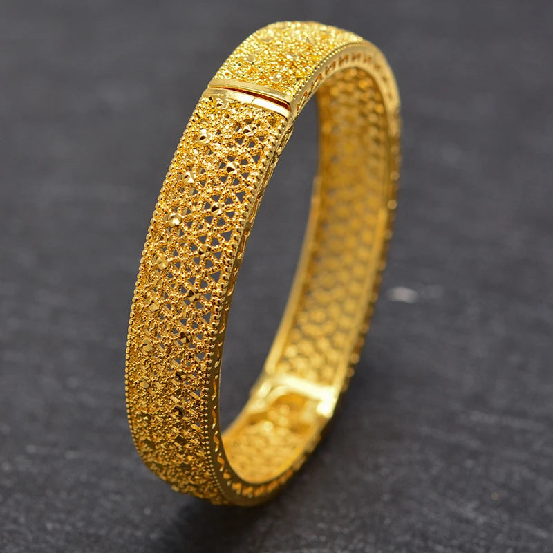 Wando Dubai Kuwait Luxury Gold Color Jewelry Bangles For Girl friend Ethiopian African Women Dubai Bracelet Party wedding Gifts