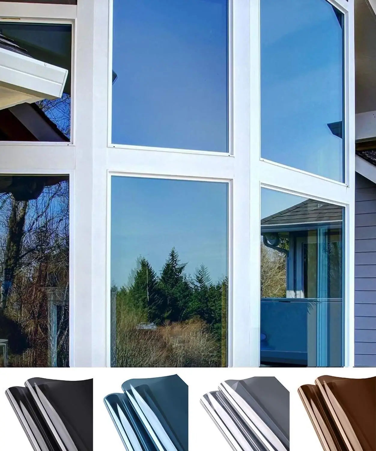 Mirror Blocking Light Window Tint Privacy Anti-UV Window Film Building Décor Heat Control One Way Glass Sticker Reflective