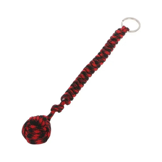 Outdoor Security Protection Black Monkey Fist Steel Ball Bearing Self Defense Lanyard Survival Key Chain Dropshipping