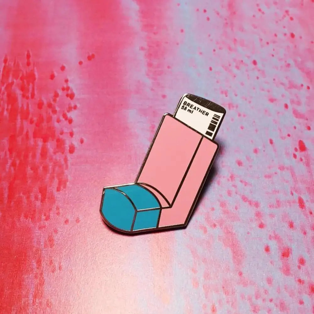 Pink Asthma Inhaler Enamel Pin Medical Supplies Badge Brooch Bag Clothes Lapel Pins Medical Jewelry Gift