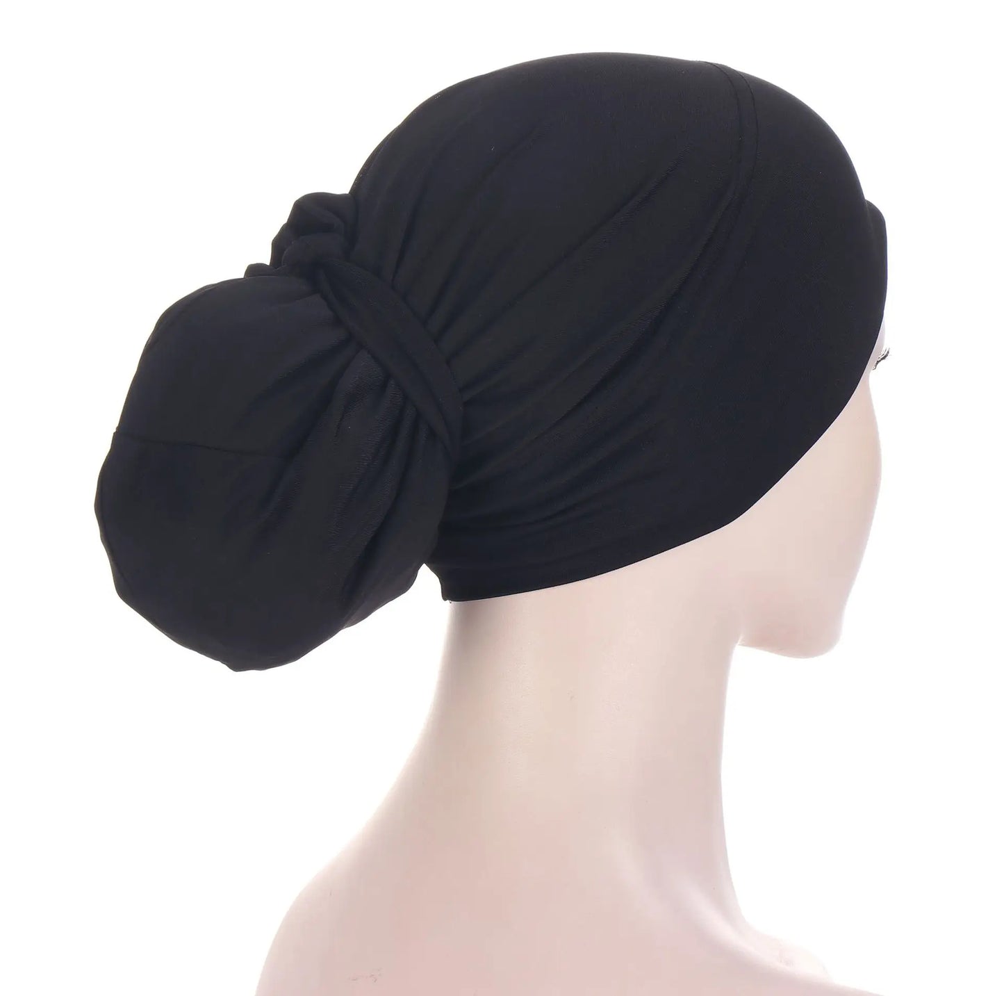 Solid Color Muslim Bandage Easy Cap Jersey Hijabs for Women Elastic Soft Headband Turban Hijab Chemo Hats Fashion Accessories
