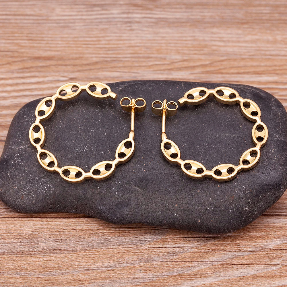 New Punk Style Pig Nose Big Circle Earrings Simple Fashion Personality Hot Sale Hiphop Fine Party Bar Jewelry Gifts For Women