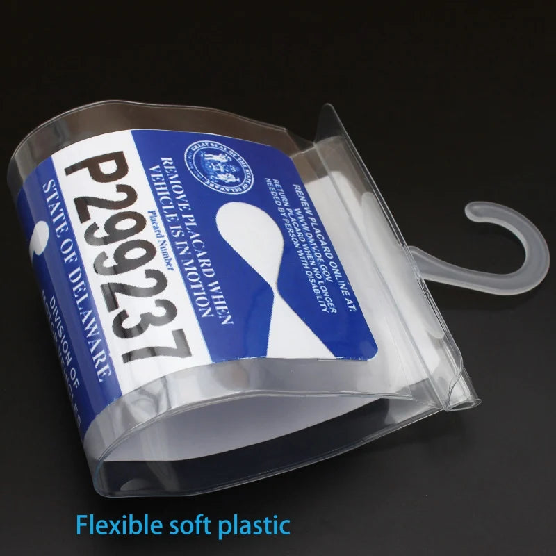 1pcs Handicap Parking Placard Holder Ultra Transparent Disabled Parking Permit Placard Protective Holder Cover Storage Bag