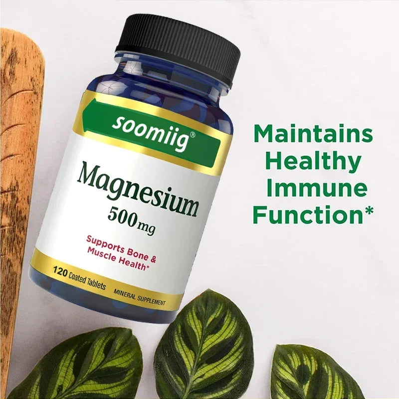 Magnesium Capsules 500 Mg - Highly Absorbable Magnesium Oxide To Support Bone and Muscle Health