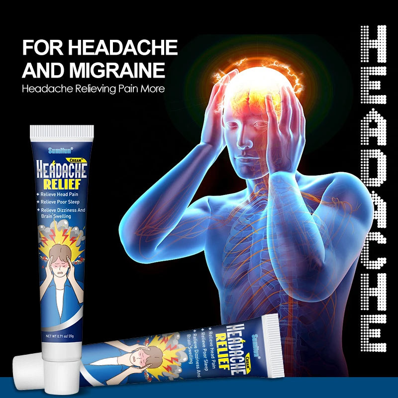 1Box Sumifun Headache Relief Cream Herbal Migraine Treatment Medical Ointment for Relax Nerve Soothing Pain Dizziness Refreshing