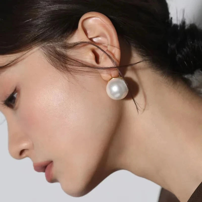 Bilandi Trendy Jewelry Delicate Silver Color Ball Simulated Pearl Earrings For Women Girl Party Gift Ear Accessories Hot Sale