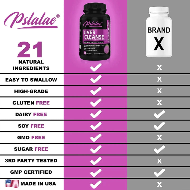Liver Cleanse Detoxification Support Supplement - Complete Health Capsules with Artichoke, Berberine, Turmeric Herbs