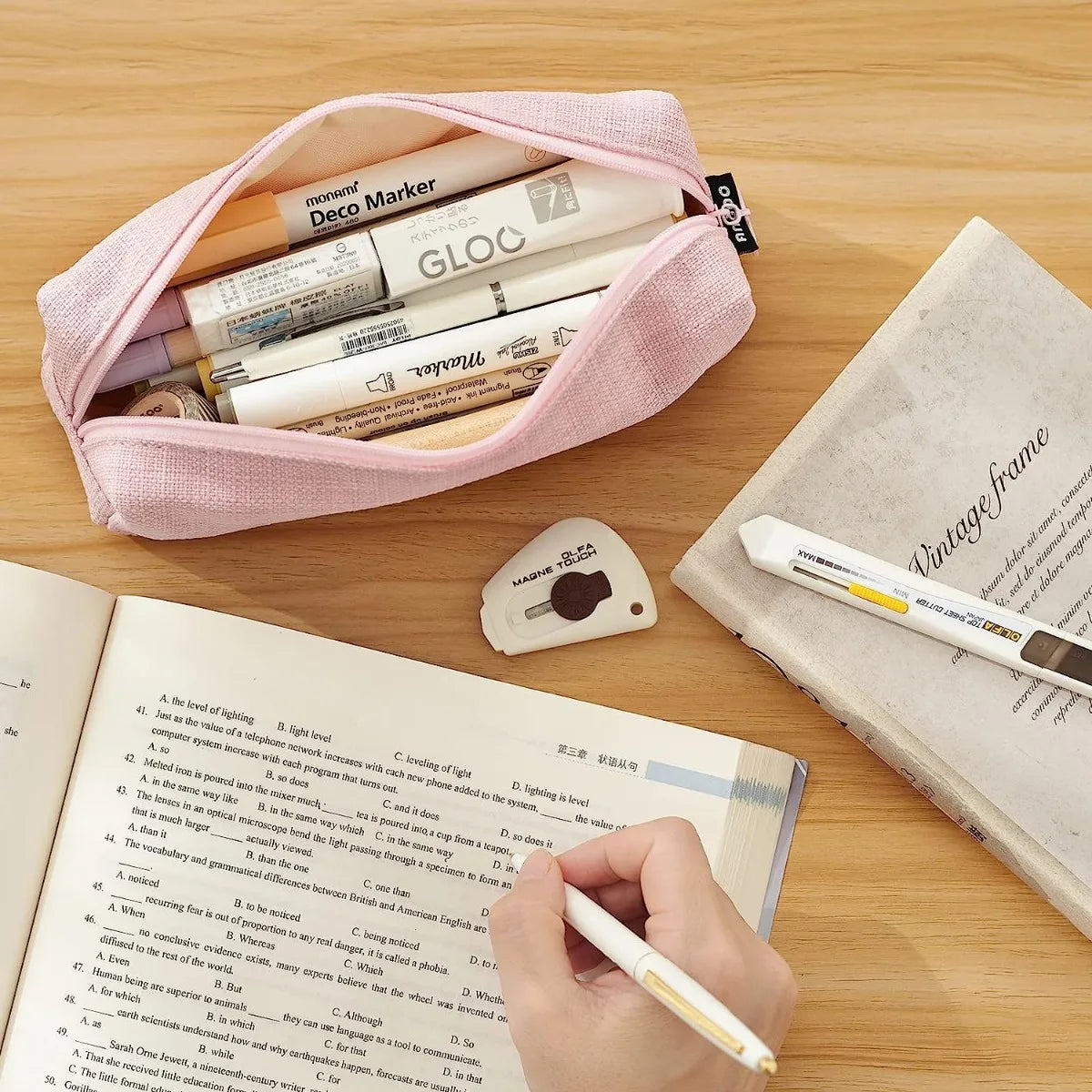 Kawaii Pencil Case for Girls Boys Large Capacity Cute Washable Pen Cosmetic Bag Multicolor Optional School Supplies Stationery