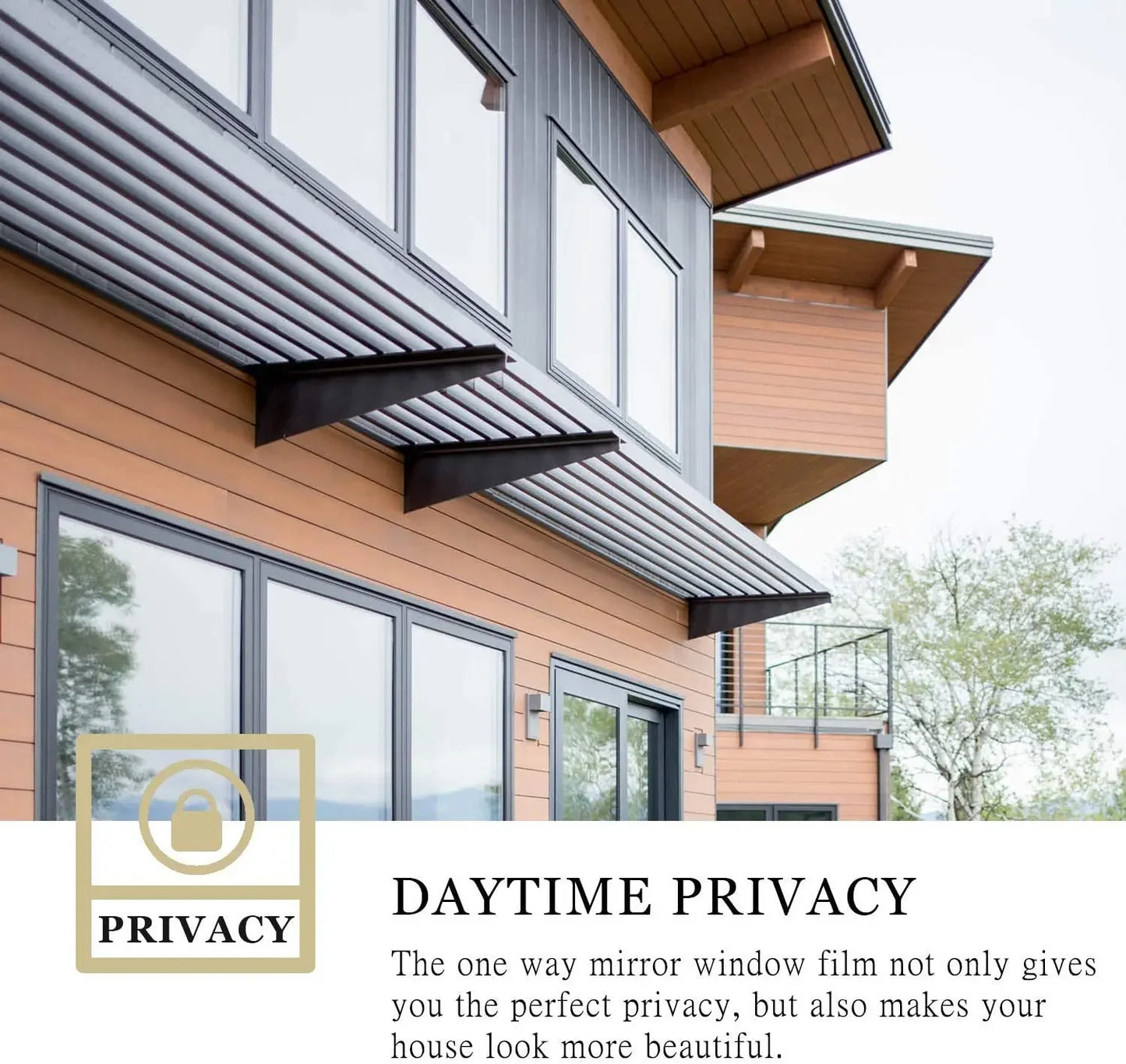 2/3/5Meter Self-Adhesive Glare Control Glass Sticker One Way Anti Look Window Film Building Décor Blockout Privacy  Window Tint