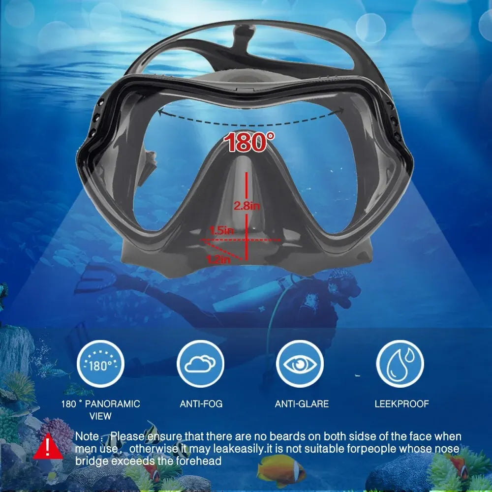 AliExpress Collection Diving Mirror Breathing Tube Set for Men and Women New Adult Large Frame Silicone Face Mirror Swimming