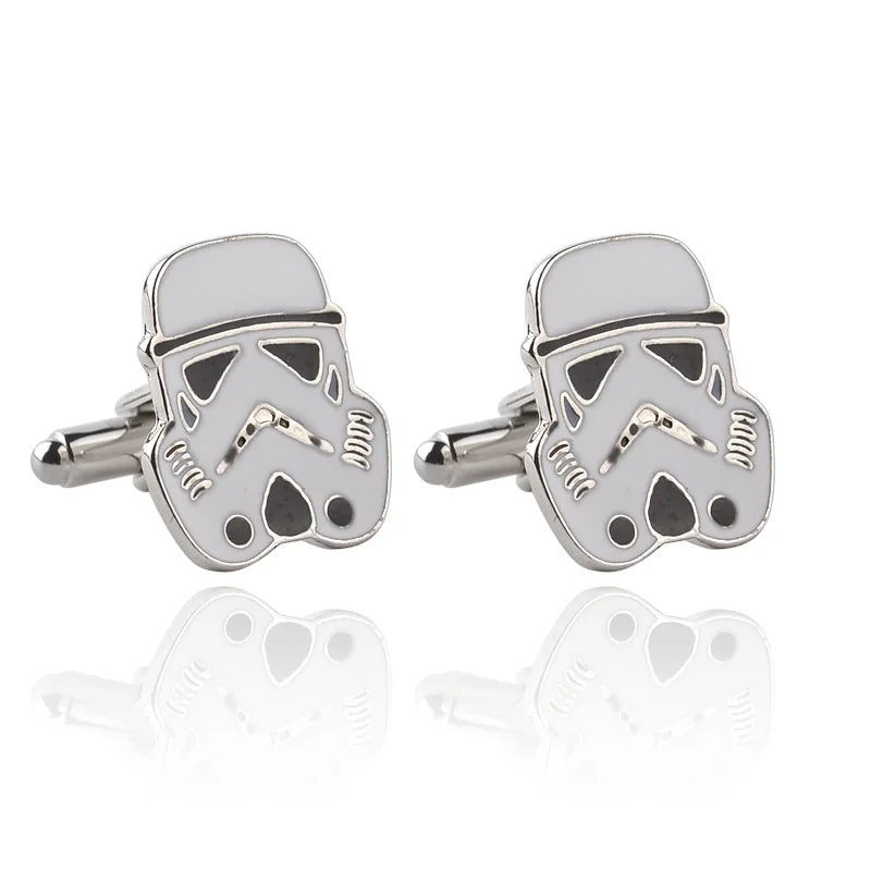Hot Sale Fashion White Samurai Men's Cufflinks Suit Shirt Sleeve Studs for Business Wedding Casual Daily Accessories Wholesale