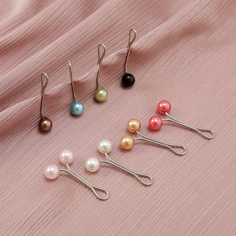 12pcs/Bag Muslim Hijab Scarf Fashion Women Safey Brooch Jewelry Islamic Multicolor Headscarf Shawl Ethnic Buckle Accessories