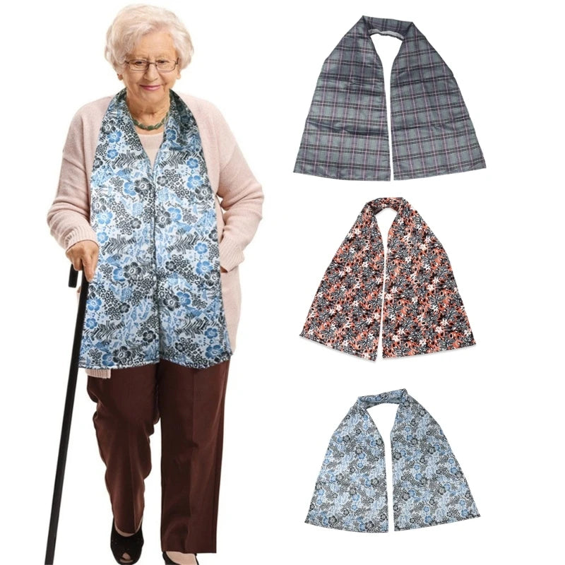 Adult Bib Scarf Reusable Clothing Protector Eating Aids Accessories Dining Scarf for Elderly Disabled Women Men
