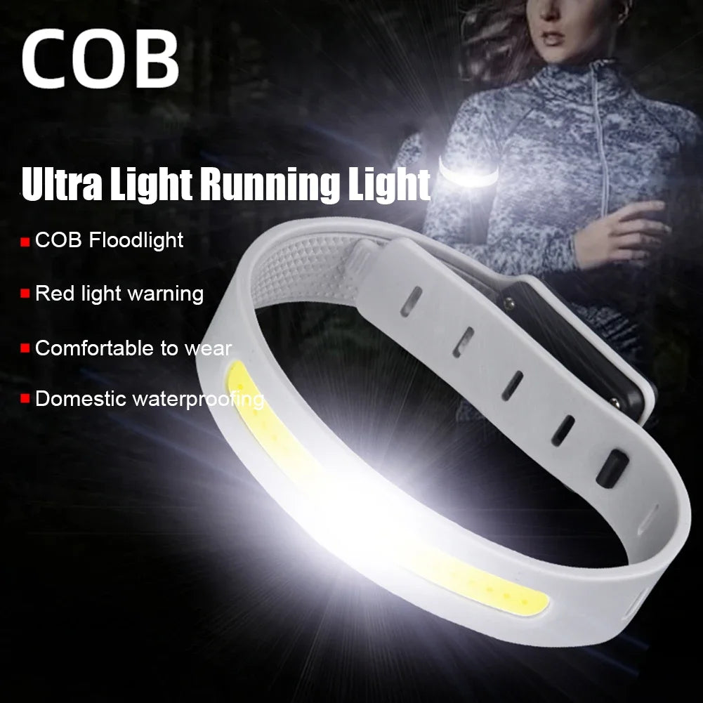 500LM Flashlight COB LED Sport Arm Leg Wristband Light 350mAh Night Running Hiking Camping Light IPX4 Waterproof Lantern