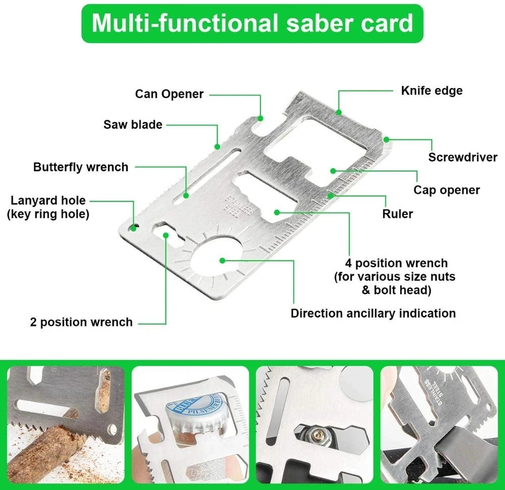 Survival kit set military outdoor travel mini camping tools aid kit emergency survive Wristband whistle blanket knife