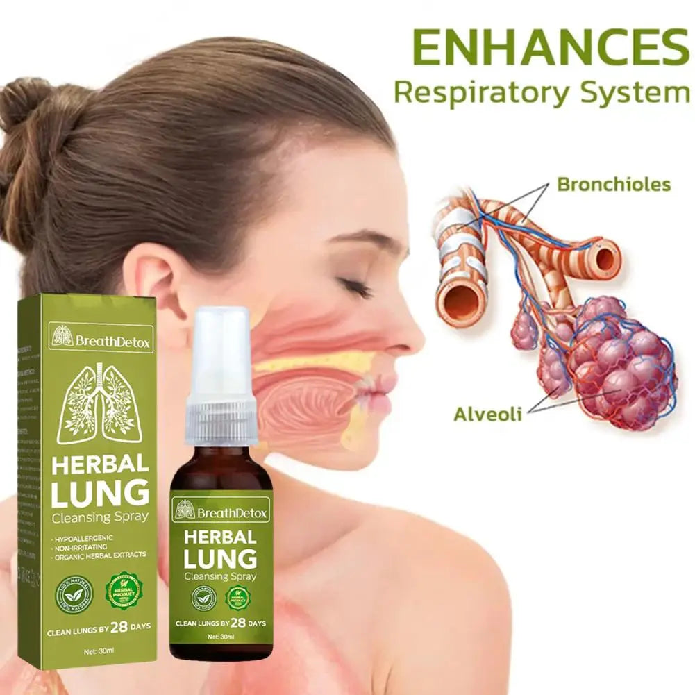 30ml Herbal Lung Cleansing Spray Breath Detox Herbal Lung Cleanse Spray, Herbal Lung Cleanse Mist Support Droppshipping