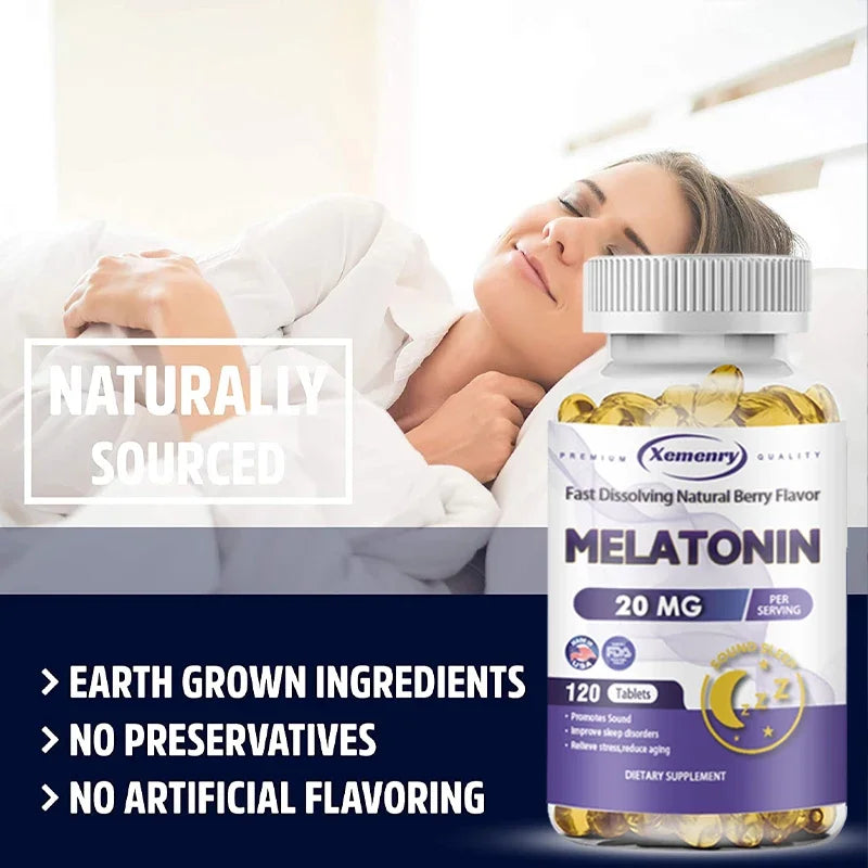 New Upgraded Melatonin Softgels, Helps You Fall Asleep Faster, Stay Deeper, and Improve Sleep Quality, 120 Capsules