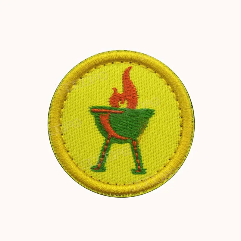 4CM/Camping Round Emblem Hook And Loop Patch,The Boy Scouts Of USA Embroidery Appliques Badges,Military Tactical Clothes Patches