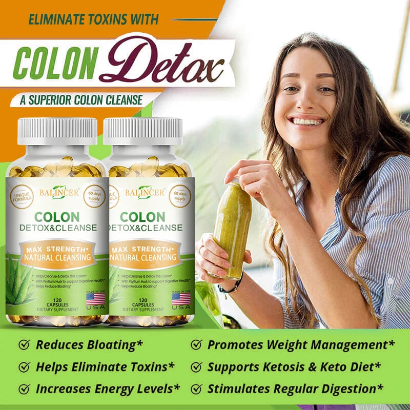 Balincer Colon Cleansing Supplement - Full Body Colon, Digestive Regulation and Gut Health for Men and Women, 120 Capsules