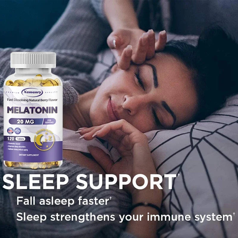 New Upgraded Melatonin Softgels, Helps You Fall Asleep Faster, Stay Deeper, and Improve Sleep Quality, 120 Capsules