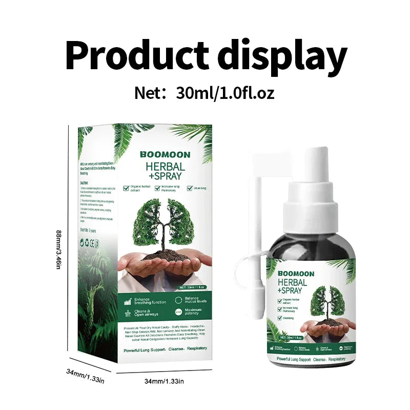 30ml Lung Cleanse Mist Lungs Detox Herbal Cleaner Lung Cleaning Spray Nose Respiratory System Breathing Support Nasal Care