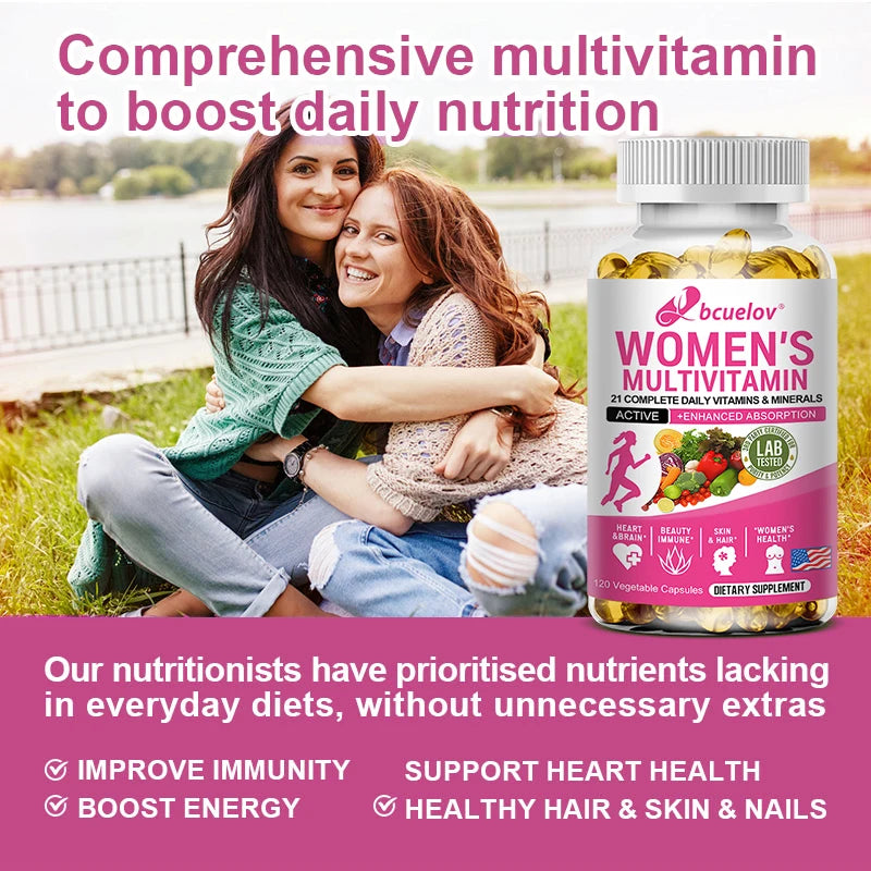 Multivitamin capsules contain a perfect blend of iron, biotin, calcium and zinc to support immune function and energy.