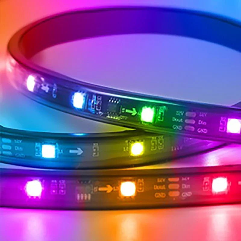 2024 New RGB Multicolor Flexible Flowing Car LED Light Underglow Underbody Waterproof Automobile Chassi Neon Atmosphere Light