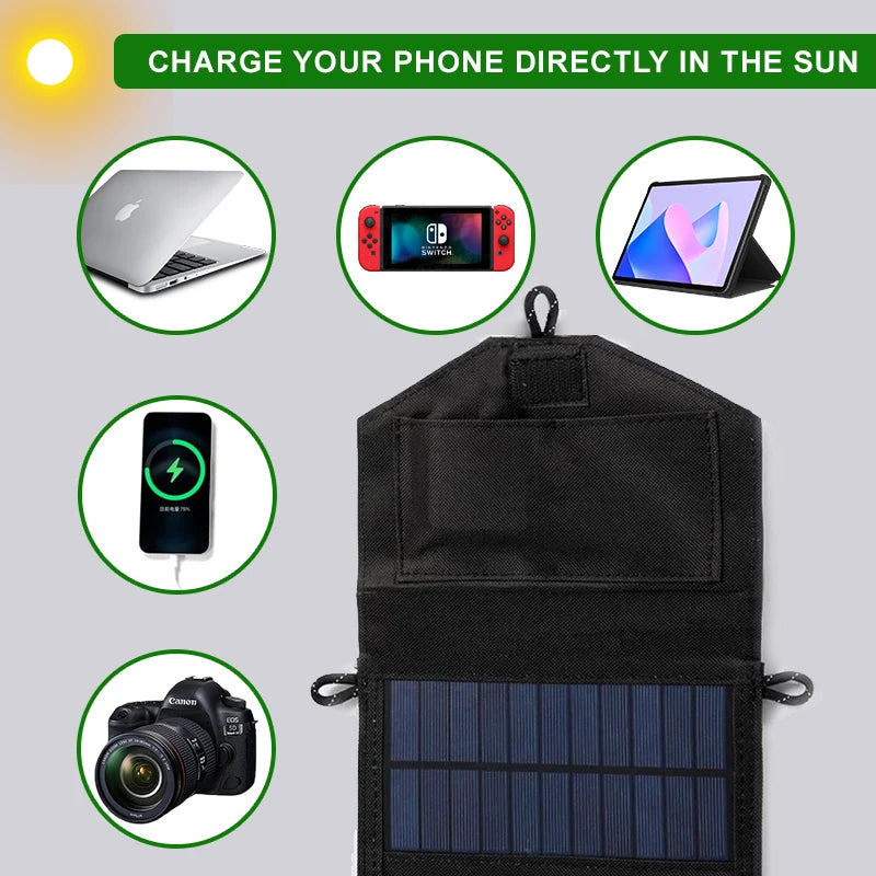Foldable Solar Panel 500W Portable Solar Panels Fast Charger USB 5V DC Full Power Solar Panel Mobile Power Bank For Camping