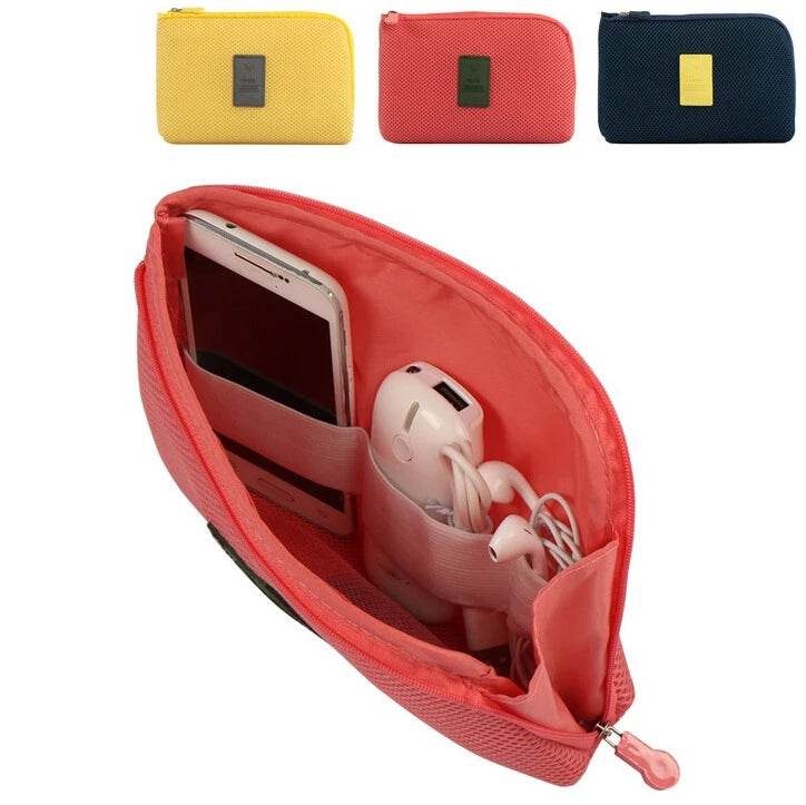 Fashion Women Men Travel Digital Earphone Cable USB Charger Package Case Passport Cosmetic Makeup Organizer Accessories Bag