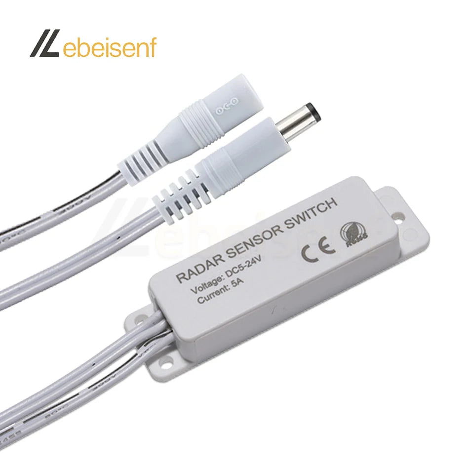DC 5V 12V 24V 5A Microwave Radar Sensor Switch Controller 5-8m Human Body Induction On/Off for PWM LED Single color Strip Light