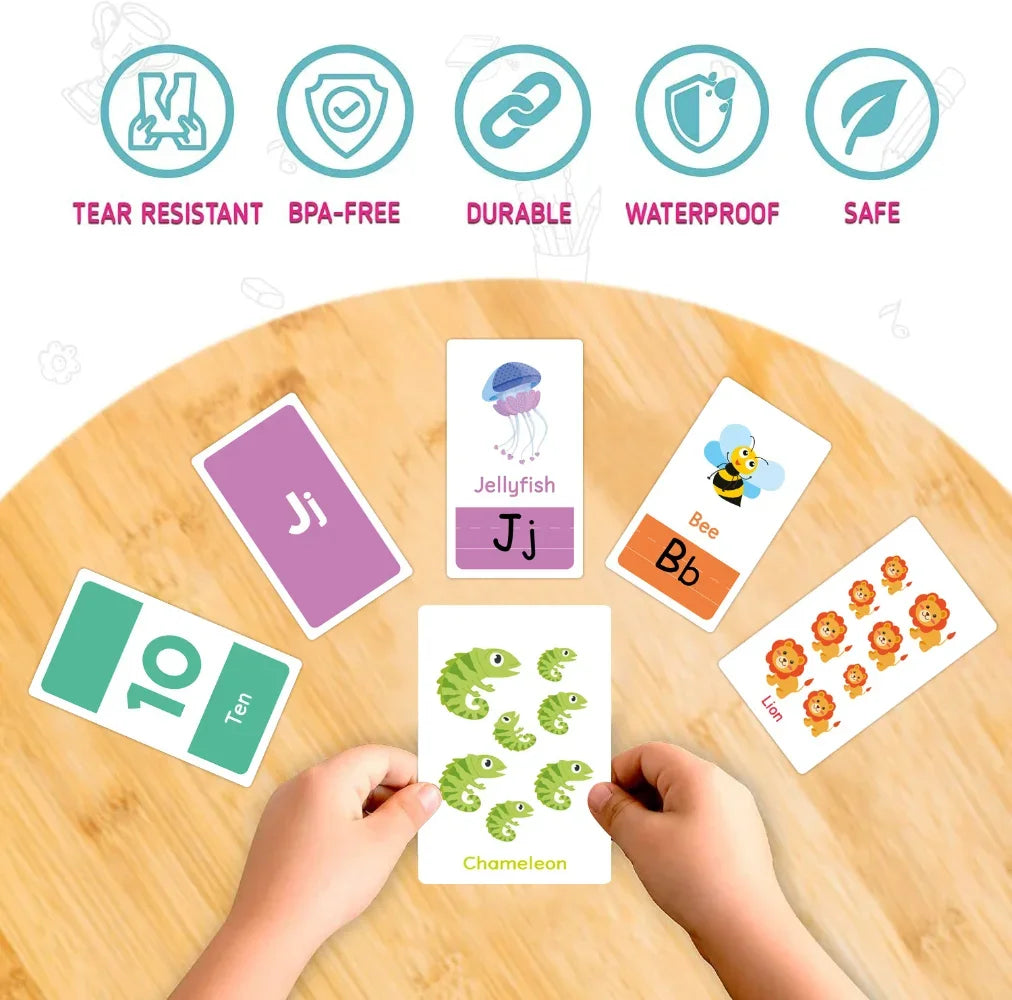 58pcs/set ABC Alphabet Letter Number Shape Color Early Education Baby Learning Cards Flashcards Games Puzzles For Kids Gifts