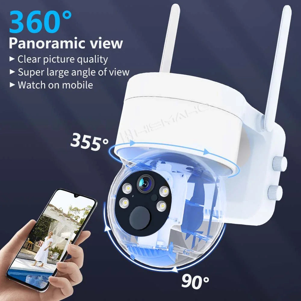 2K 4MP Solar IP Camera WiFi Outdoor Wireless PTZ Monitor Security Protection CCTV Video Surveillance Battery Long Standby ICsee