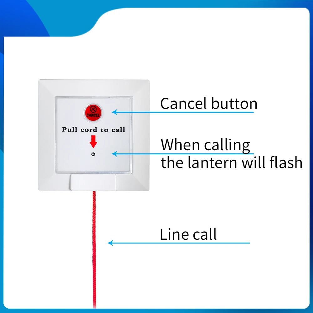 Ycall Wireless Disabled Persons Emergency Toilet Alarm Bathroom Safety Alert Pull Cord Call Button