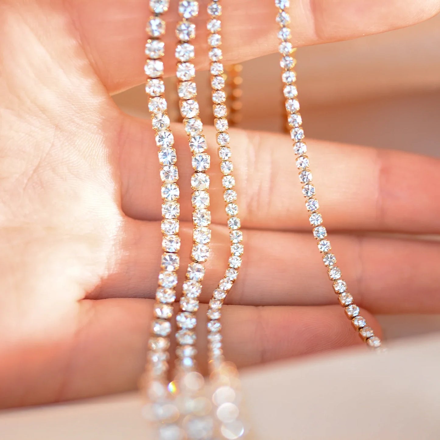 Hot Sale New Style Stainless Steel Charm Buling Shine Zircon Crystal Bracelet Link Chain For Women Girls Fashion Jewelry