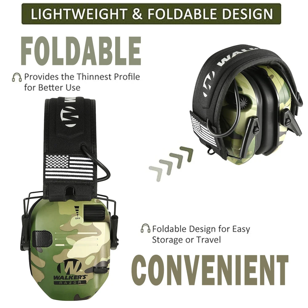 Electronic Earmuff Active Headphone Range Shooting Hunting Hearing ear Protection Noise Canceling Adjustable Headphone with Case