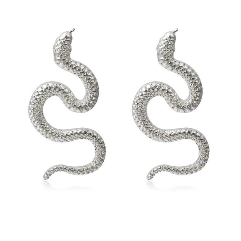 Modern Jewelry Snake Earrings Personality Design Hot Sale Cool Metallic Drop Earings For Women Female Party Gift Dropshipping