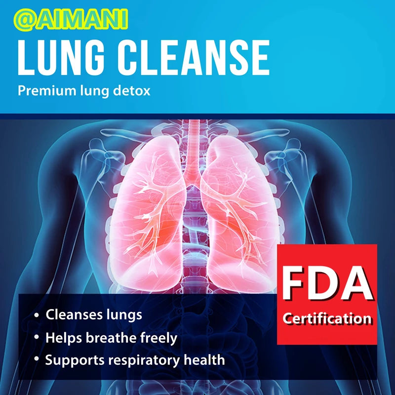 Lung Cleanse Detox Pills Support Respiratory Health Mucus Clear Quit Smoking Aid Asthma & Stress Relief Altitude Sickness Vegan