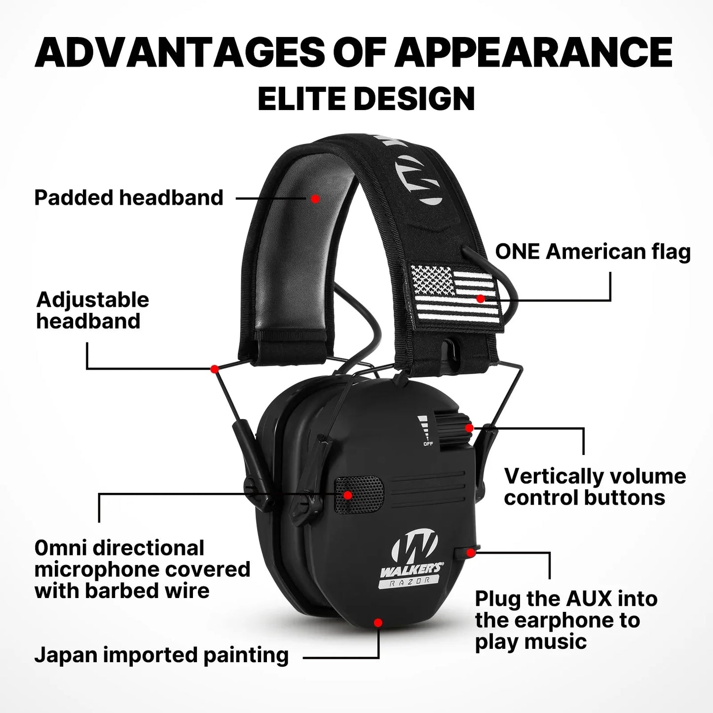 Electronic Earmuff Active Headphone Range Shooting Hunting Hearing ear Protection Noise Canceling Adjustable Headphone with Case