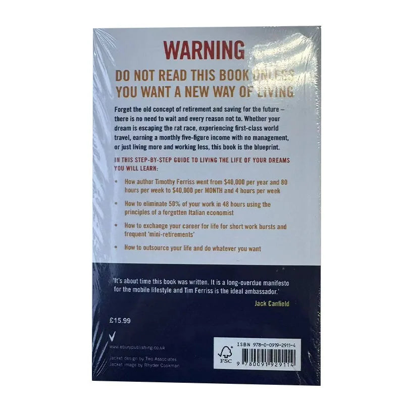 The 4-Hour Work Week By Timothy Ferriss Escape The 9-5, Live Anywhere And Join The New Rich Bestseller Book Paperback English