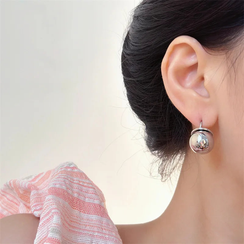 Bilandi Trendy Jewelry Delicate Silver Color Ball Simulated Pearl Earrings For Women Girl Party Gift Ear Accessories Hot Sale